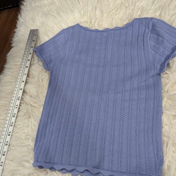 Wilfred Parcel Short-Sleeve Pointelle Top - Size XS - Picture 2 of 2